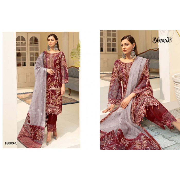 Noor 18000 Hit Collection Georgette Pakistani Salwar Suits